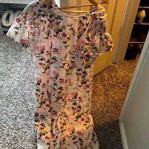 Hill House Home Dominique high neck dress in pink blue bonnet